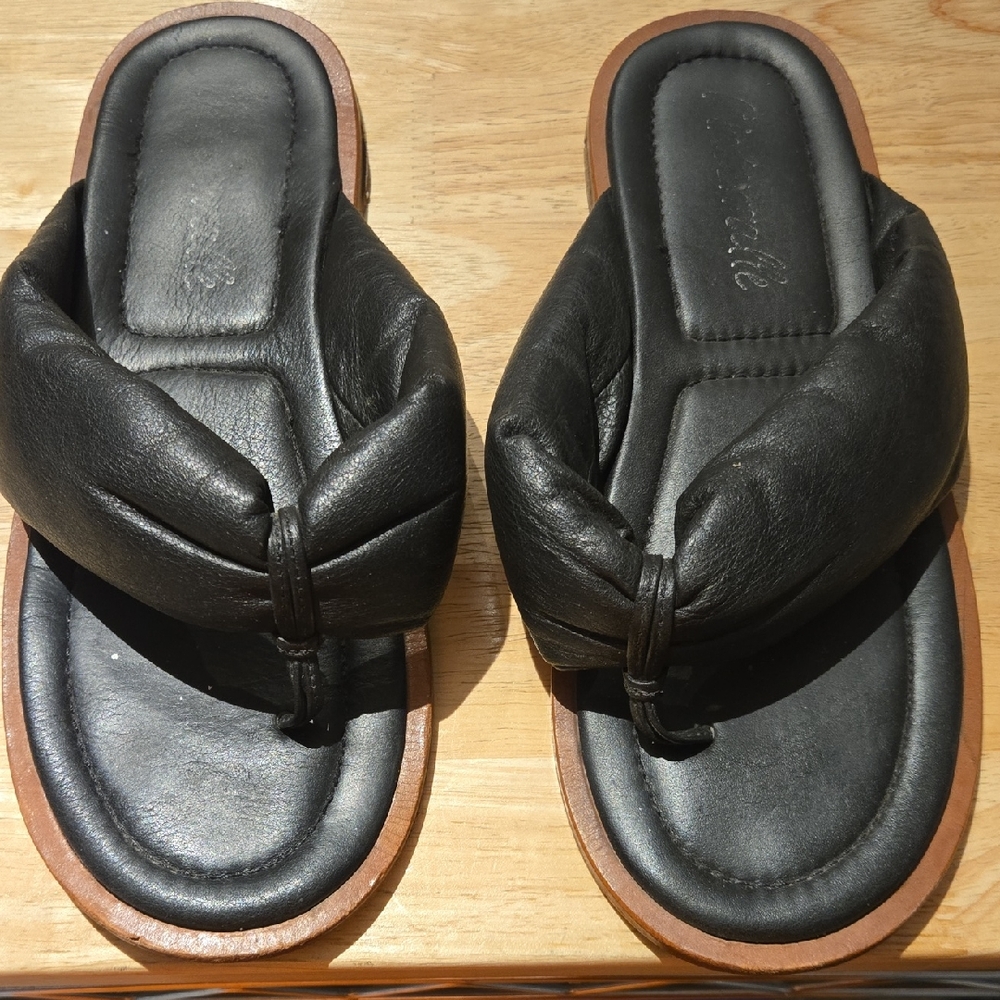 Black Leather Sandals